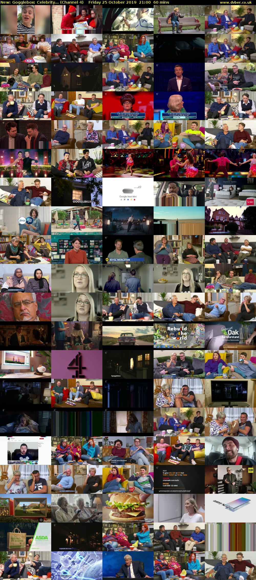 Gogglebox: Celebrity... (Channel 4) Friday 25 October 2019 21:00 - 22:00