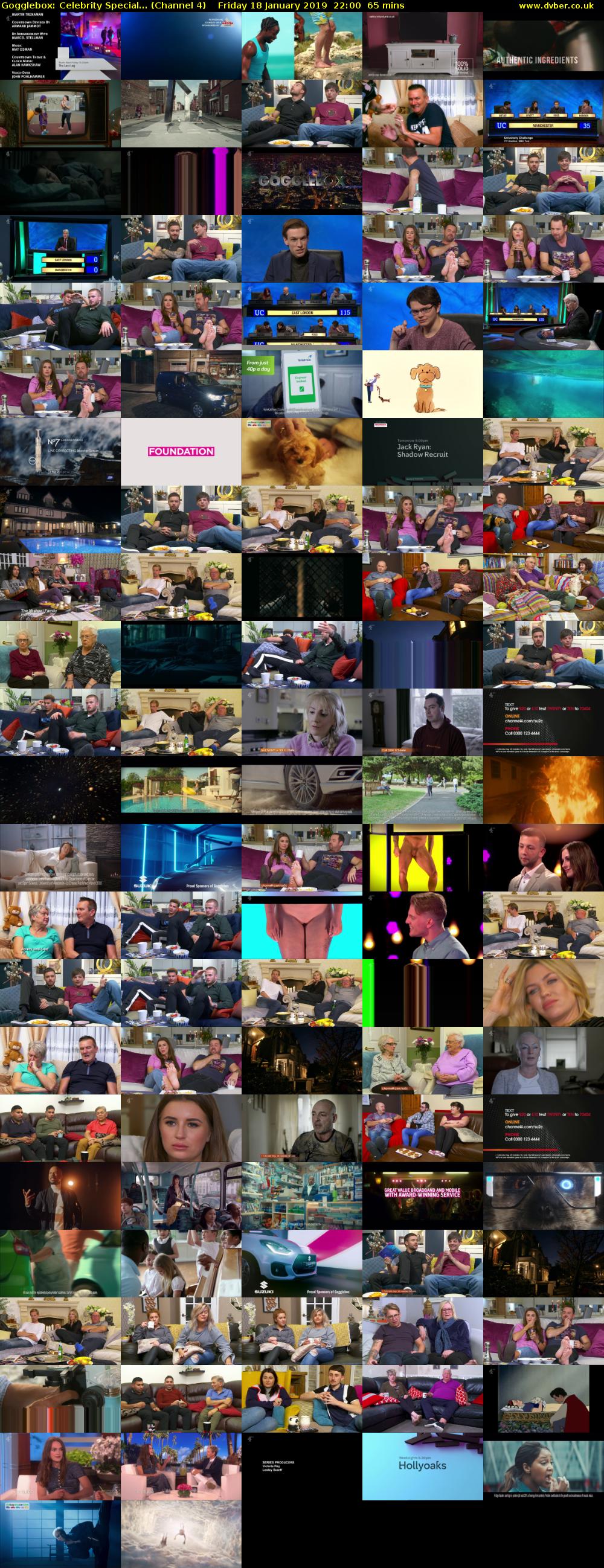 Gogglebox: Celebrity Special... (Channel 4) Friday 18 January 2019 22:00 - 23:05