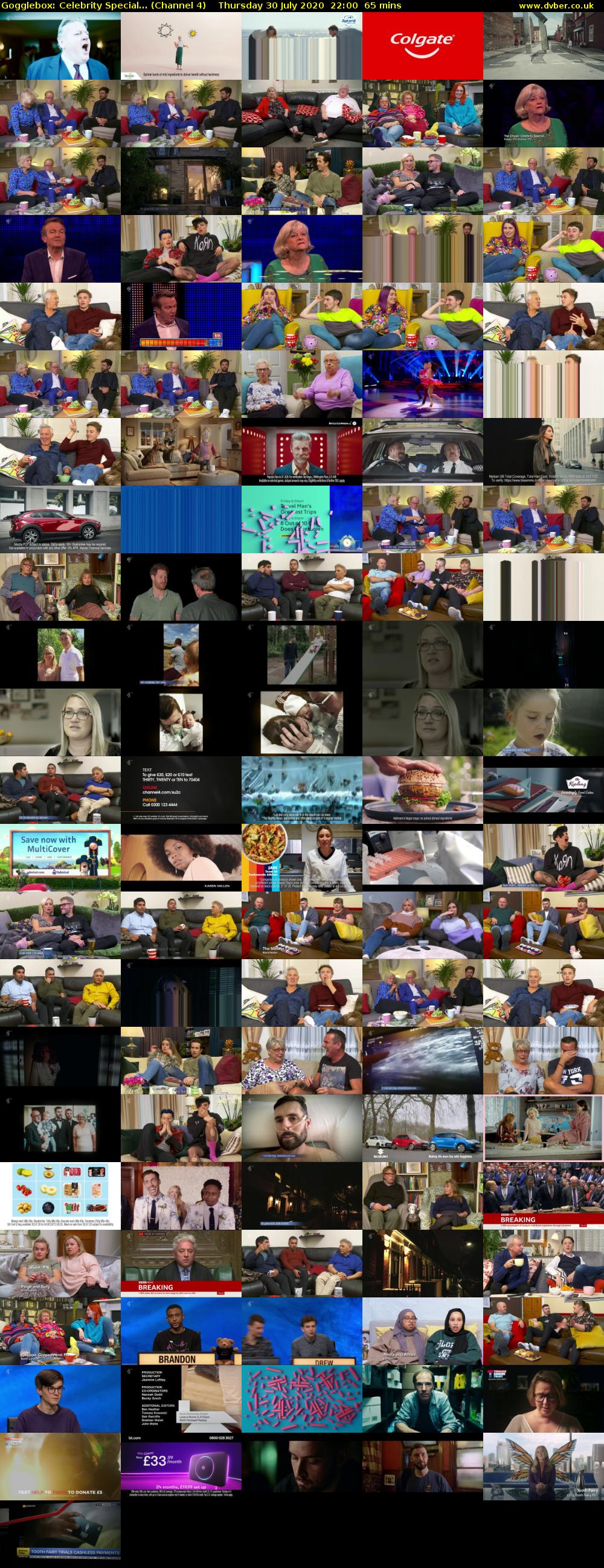 Gogglebox: Celebrity Special... (Channel 4) Thursday 30 July 2020 22:00 - 23:05