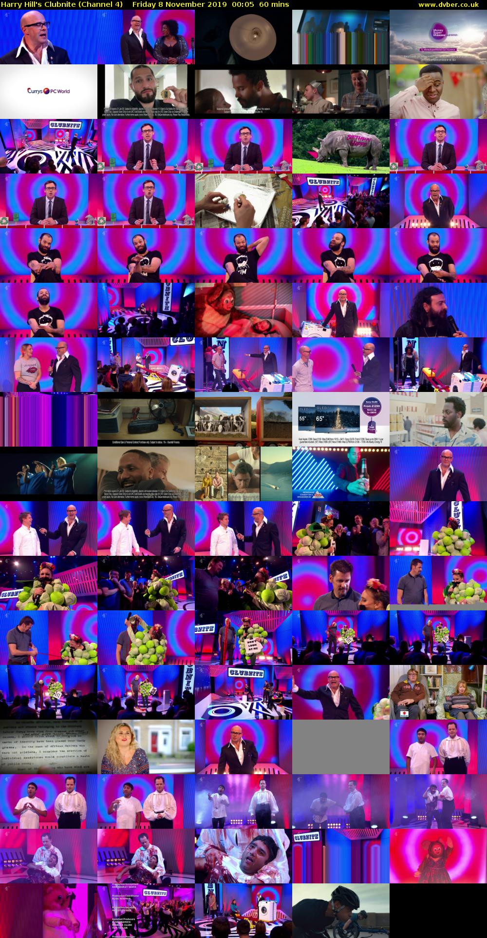 Harry Hill's Clubnite (Channel 4) Friday 8 November 2019 00:05 - 01:05