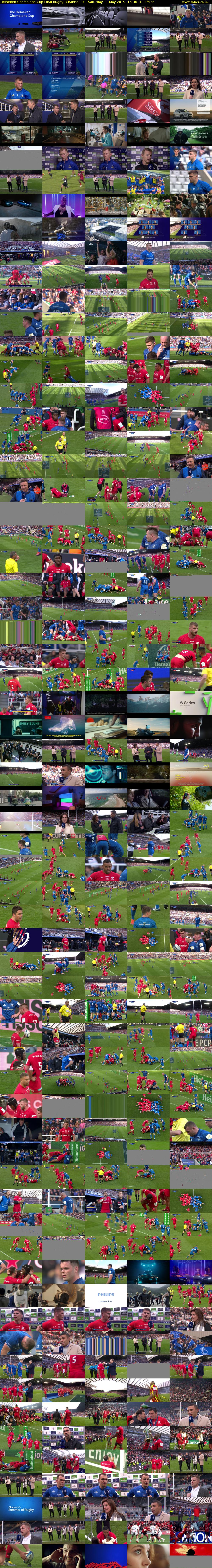 Heineken Champions Cup Final Rugby (Channel 4) Saturday 11 May 2019 16:30 - 19:30