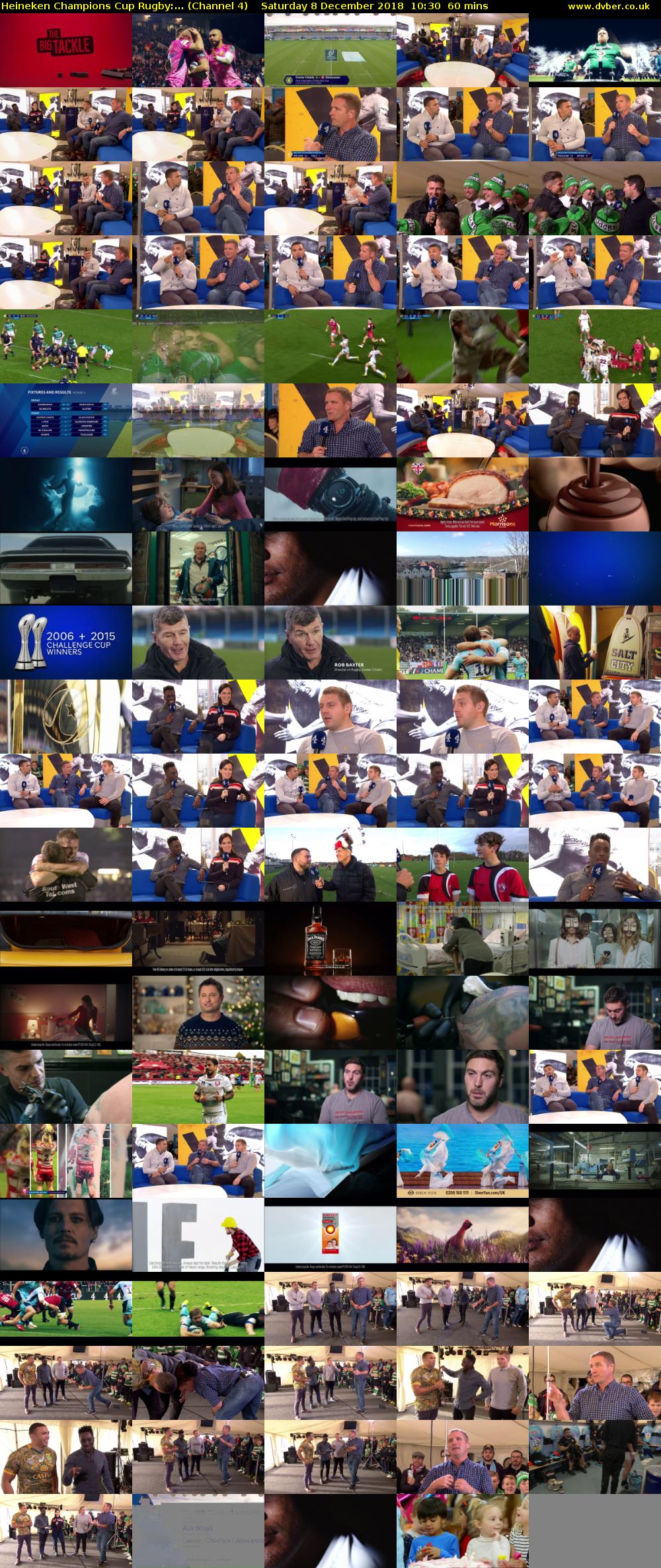 Heineken Champions Cup Rugby:... (Channel 4) Saturday 8 December 2018 10:30 - 11:30