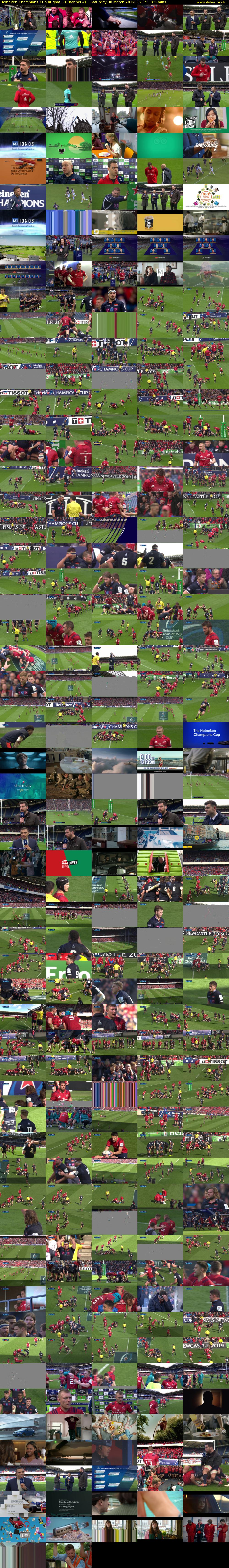 Heineken Champions Cup Rugby:... (Channel 4) Saturday 30 March 2019 12:15 - 15:00