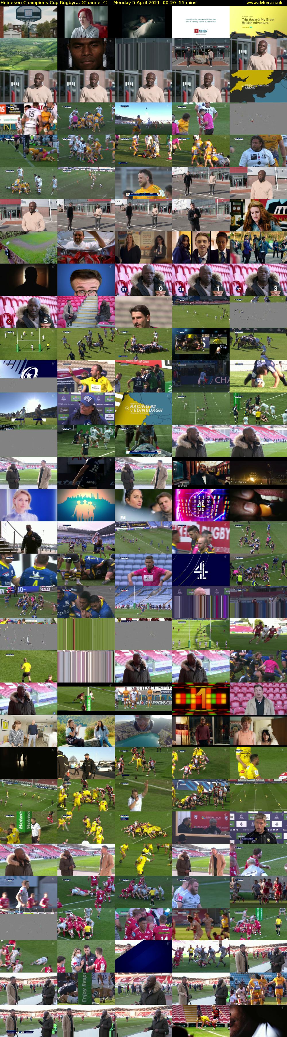 Heineken Champions Cup Rugby:... (Channel 4) Monday 5 April 2021 00:20 - 01:15