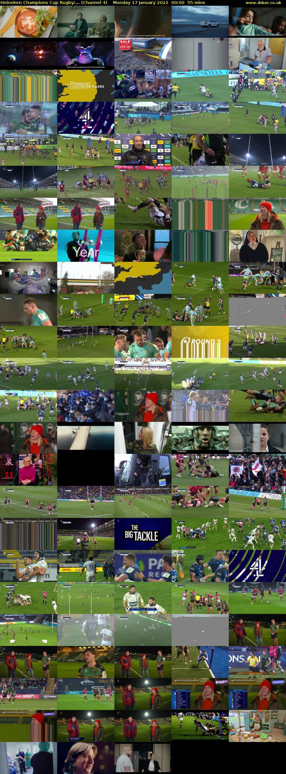 Heineken Champions Cup Rugby:... (Channel 4) Monday 17 January 2022 00:00 - 00:55