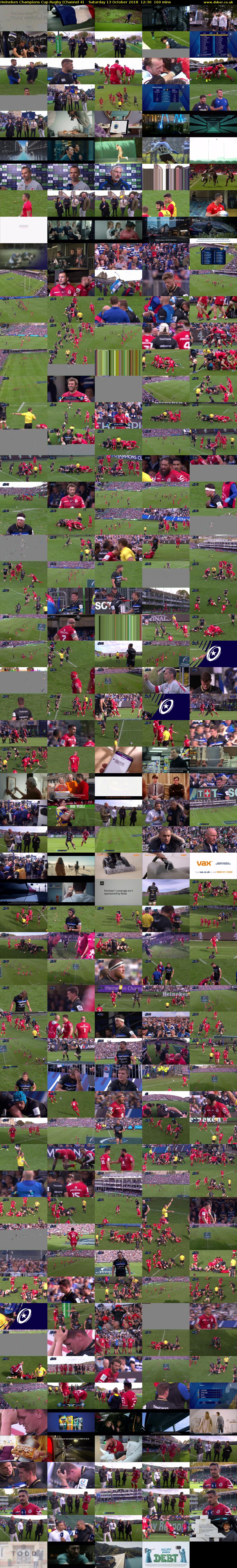 Heineken Champions Cup Rugby (Channel 4) Saturday 13 October 2018 12:30 - 15:10