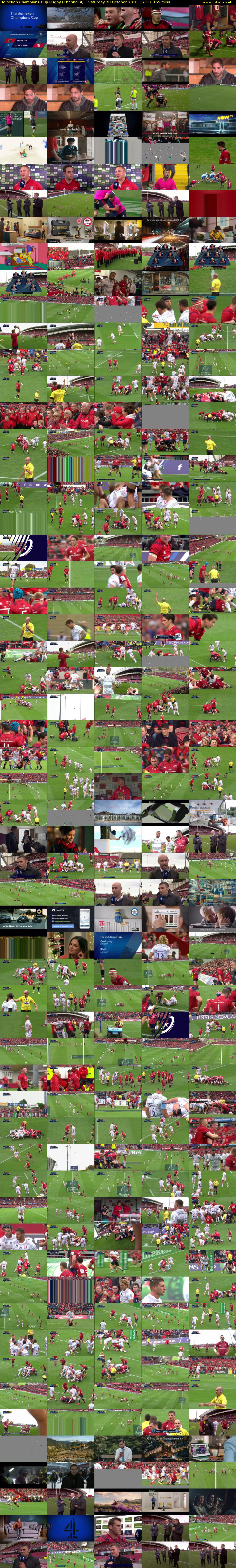 Heineken Champions Cup Rugby (Channel 4) Saturday 20 October 2018 12:30 - 15:15