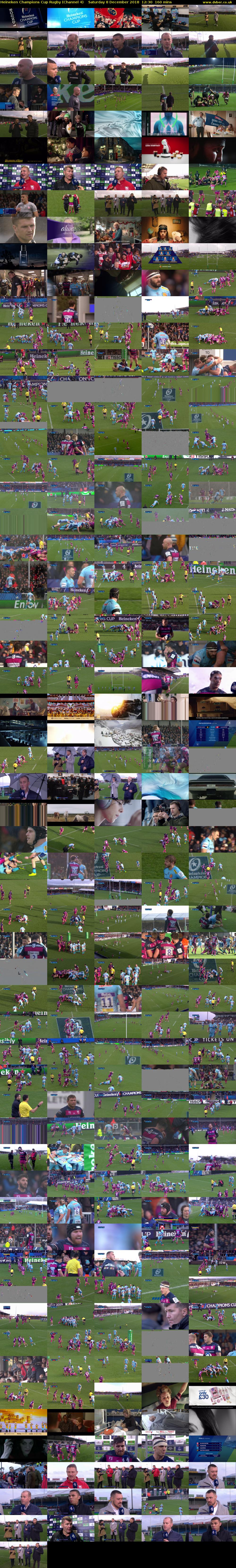 Heineken Champions Cup Rugby (Channel 4) Saturday 8 December 2018 12:30 - 15:10