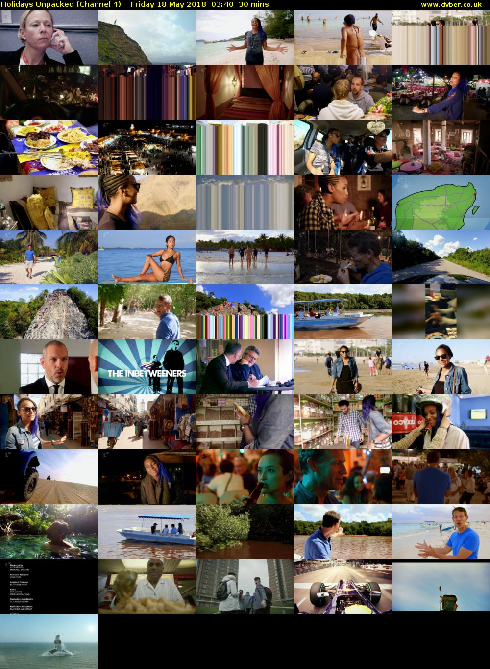 Holidays Unpacked (Channel 4) Friday 18 May 2018 03:40 - 04:10