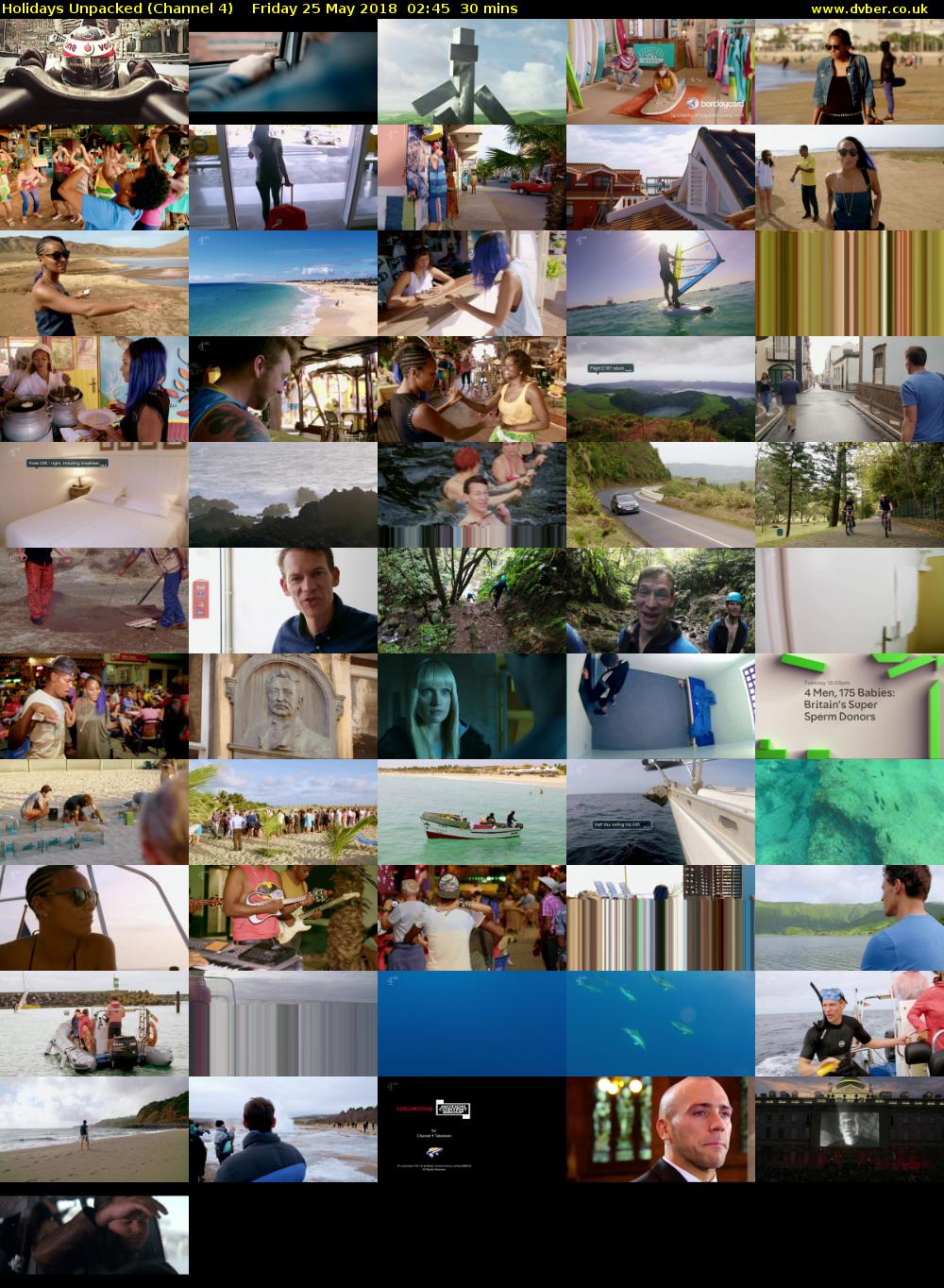 Holidays Unpacked (Channel 4) Friday 25 May 2018 02:45 - 03:15