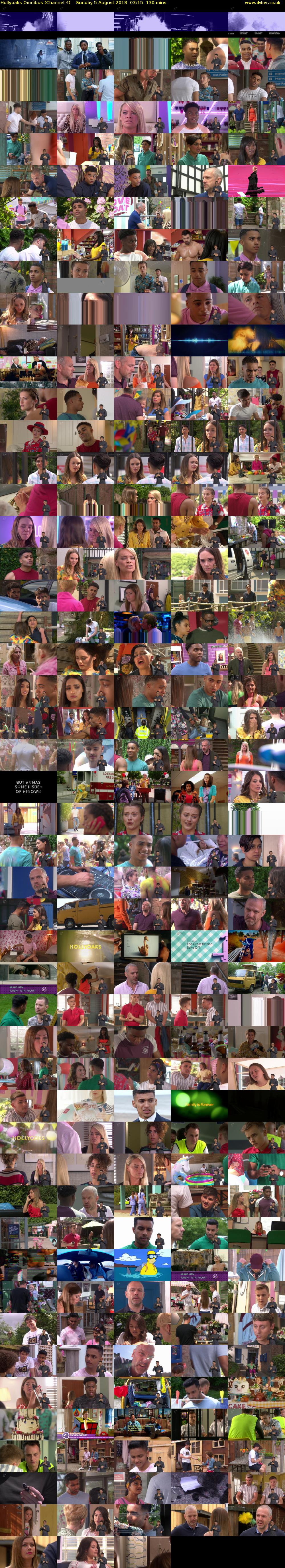 Hollyoaks Omnibus (Channel 4) Sunday 5 August 2018 03:15 - 05:25