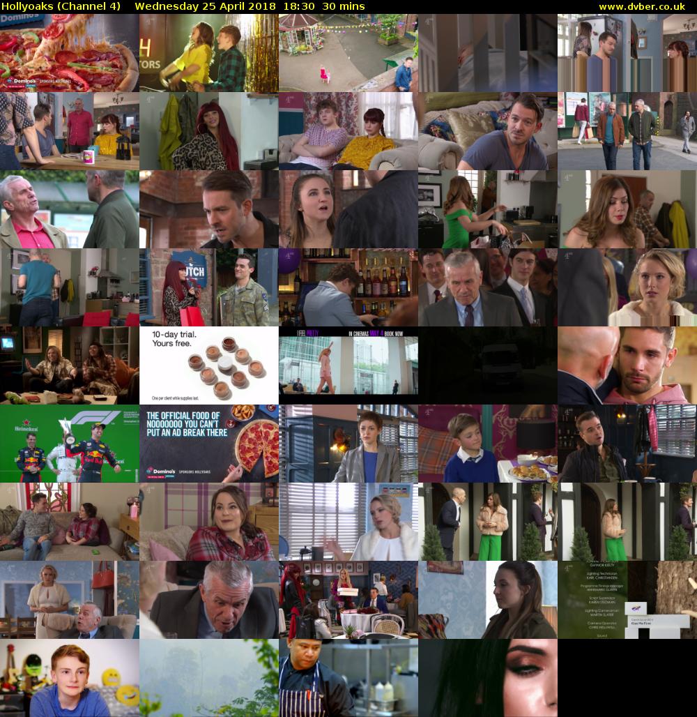 Hollyoaks (Channel 4) Wednesday 25 April 2018 18:30 - 19:00