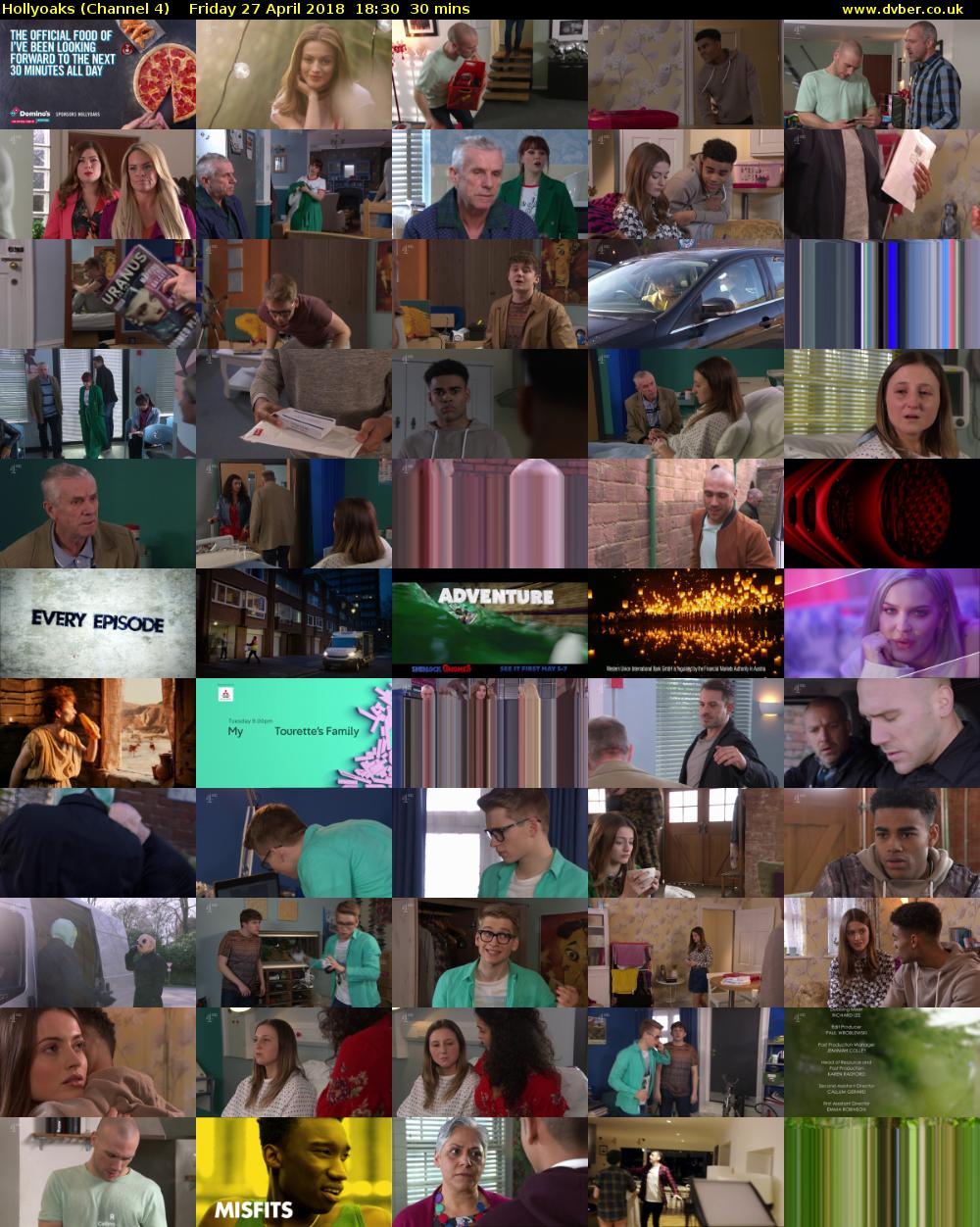 Hollyoaks (Channel 4) Friday 27 April 2018 18:30 - 19:00