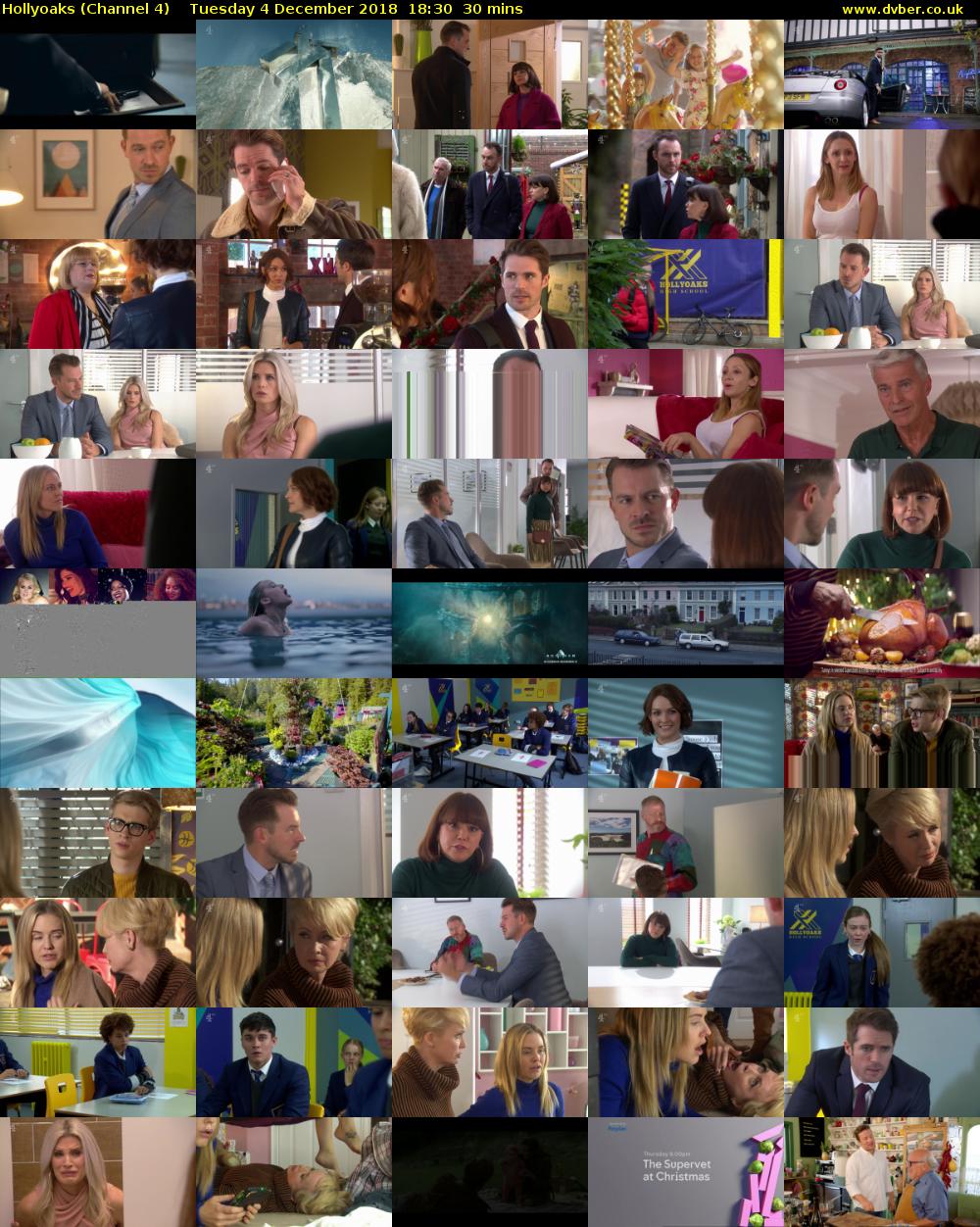 Hollyoaks (Channel 4) Tuesday 4 December 2018 18:30 - 19:00