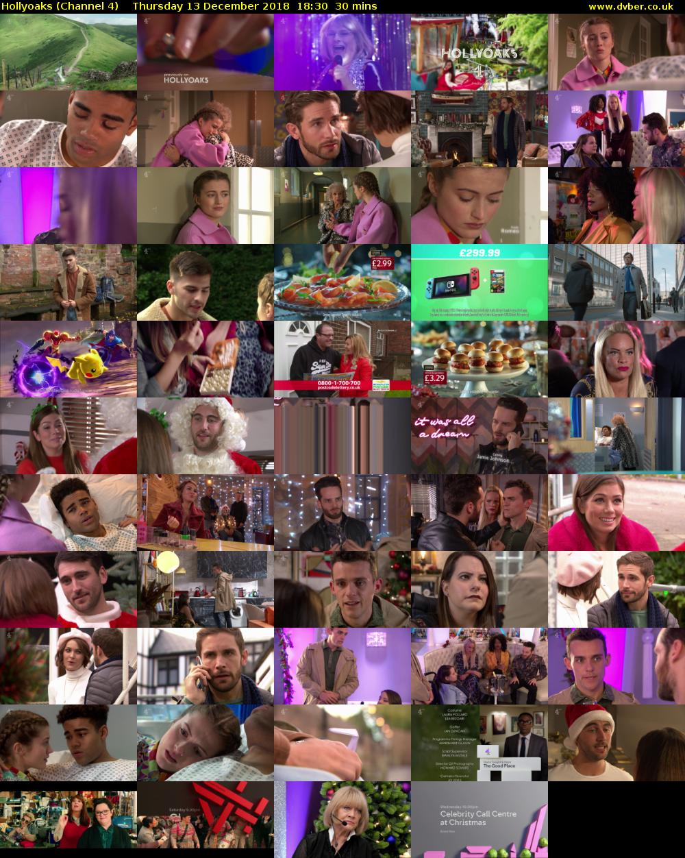Hollyoaks (Channel 4) Thursday 13 December 2018 18:30 - 19:00