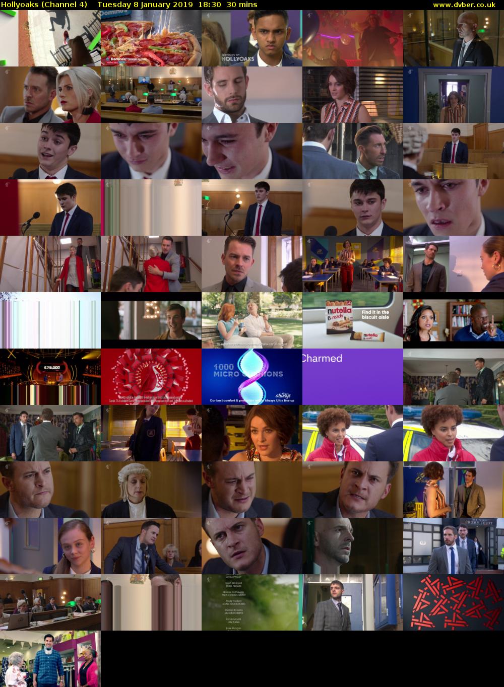 Hollyoaks (Channel 4) Tuesday 8 January 2019 18:30 - 19:00