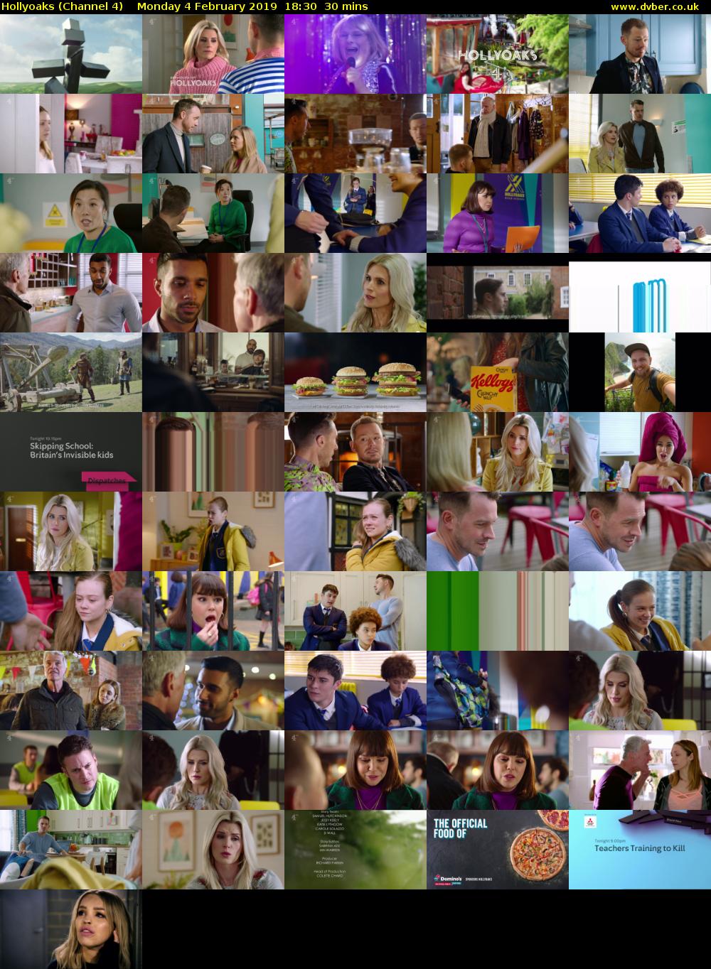 Hollyoaks (Channel 4) Monday 4 February 2019 18:30 - 19:00