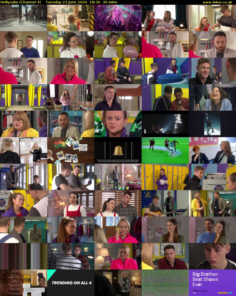 Hollyoaks (Channel 4) Tuesday 23 June 2020 18:30 - 19:00