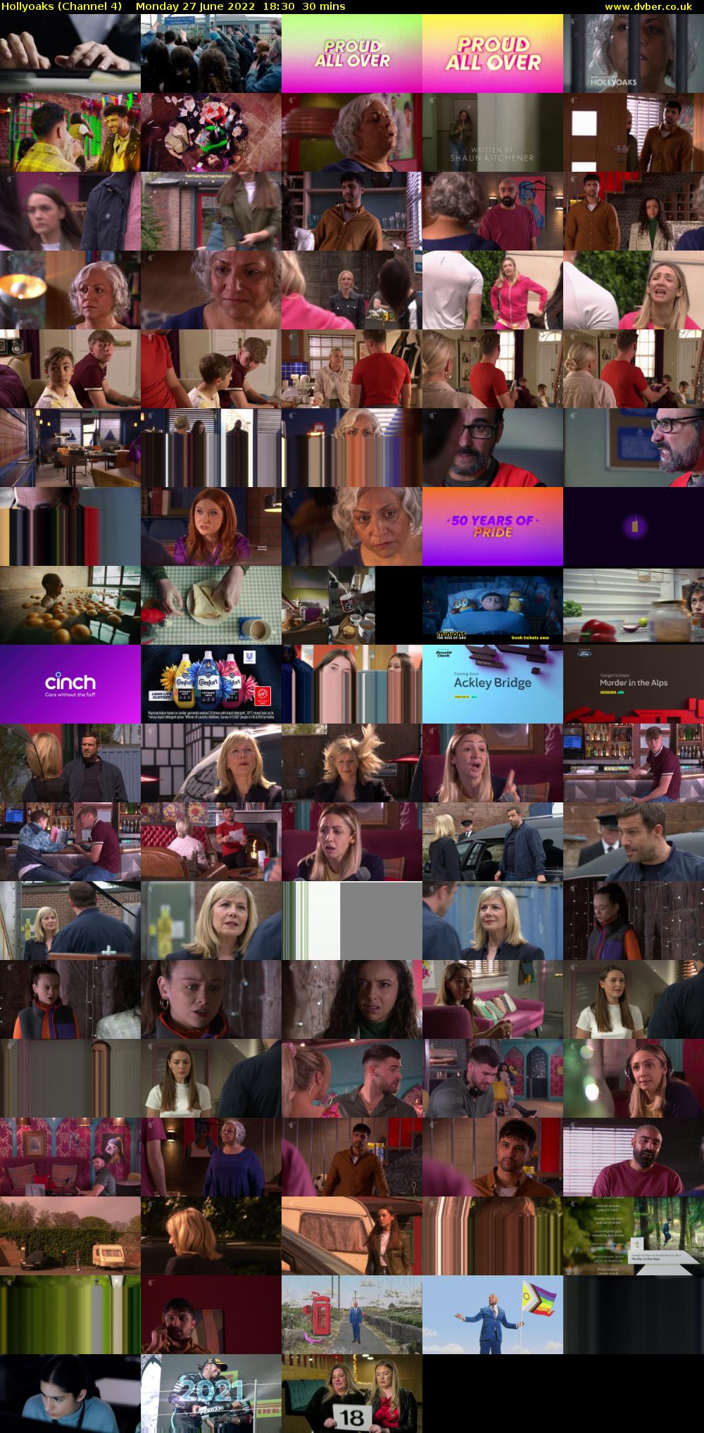 Hollyoaks (Channel 4) Monday 27 June 2022 18:30 - 19:00