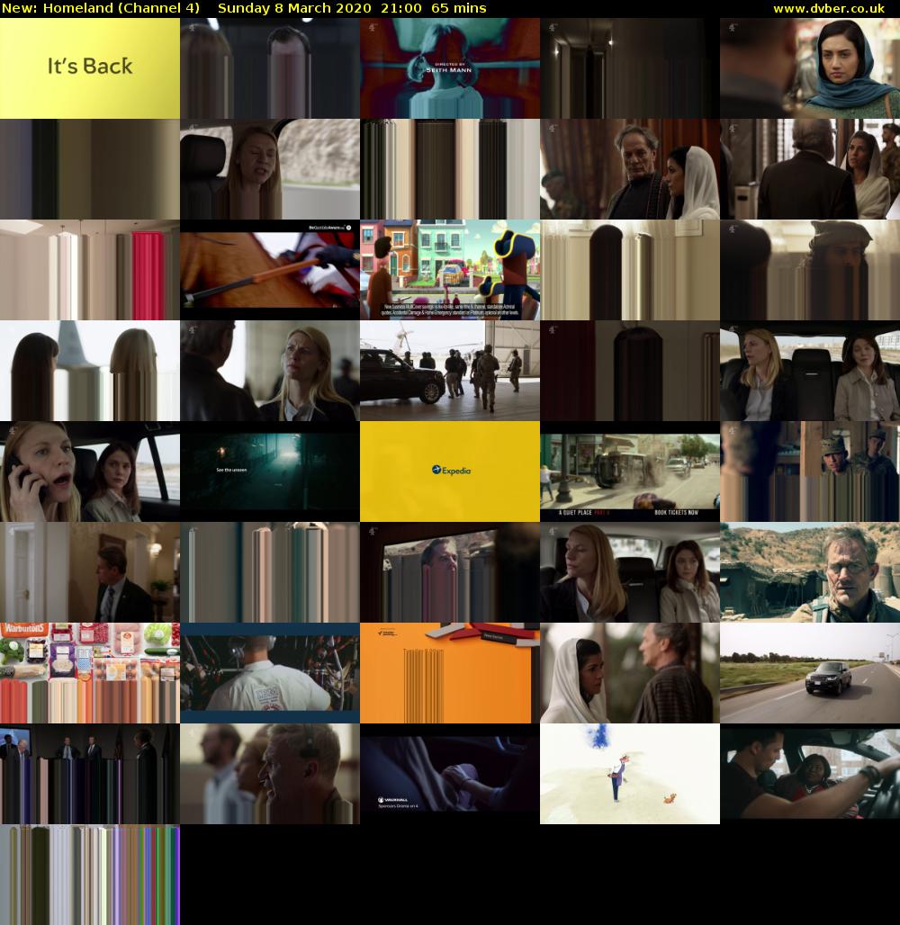 Homeland (Channel 4) Sunday 8 March 2020 21:00 - 22:05