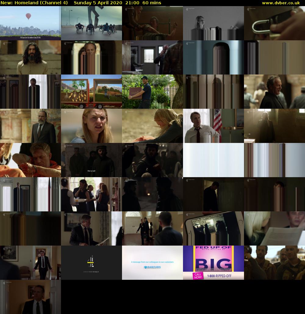 Homeland (Channel 4) Sunday 5 April 2020 21:00 - 22:00