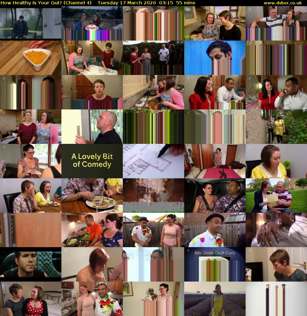 How Healthy Is Your Gut? (Channel 4) Tuesday 17 March 2020 03:15 - 04:10