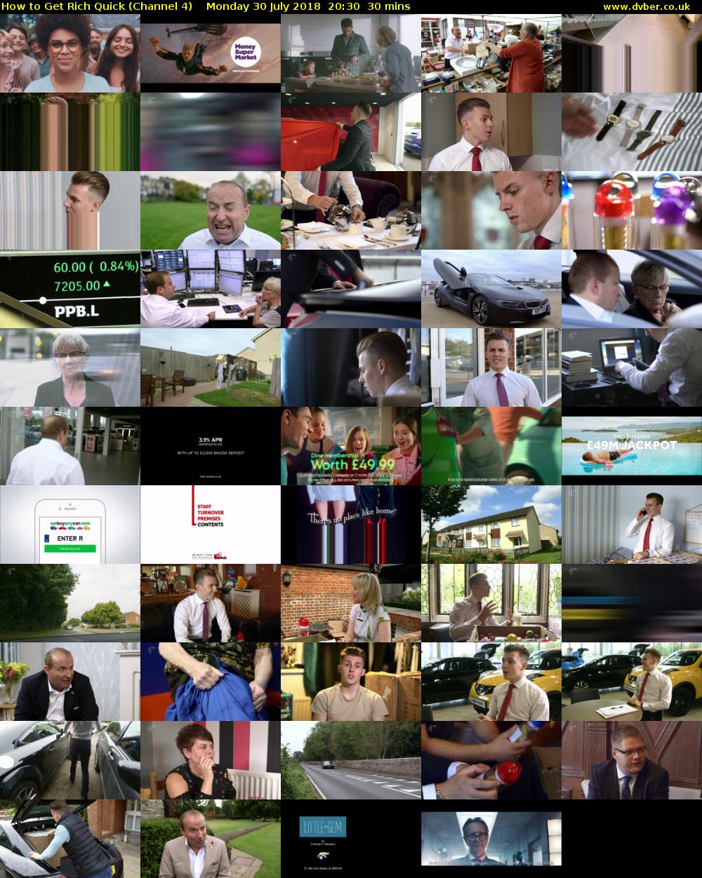 How to Get Rich Quick (Channel 4) Monday 30 July 2018 20:30 - 21:00