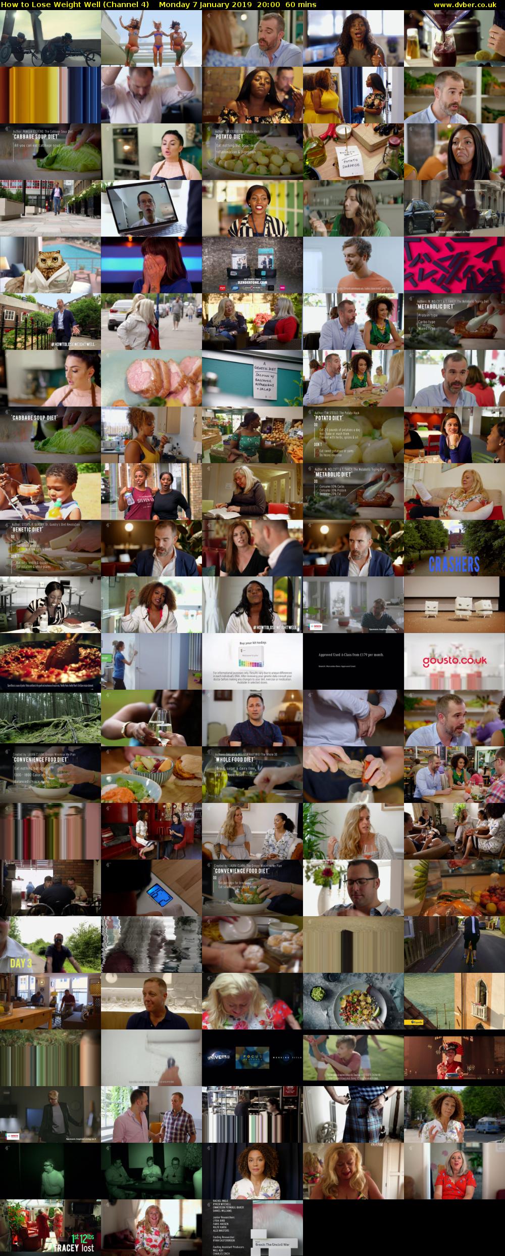 How to Lose Weight Well (Channel 4) Monday 7 January 2019 20:00 - 21:00