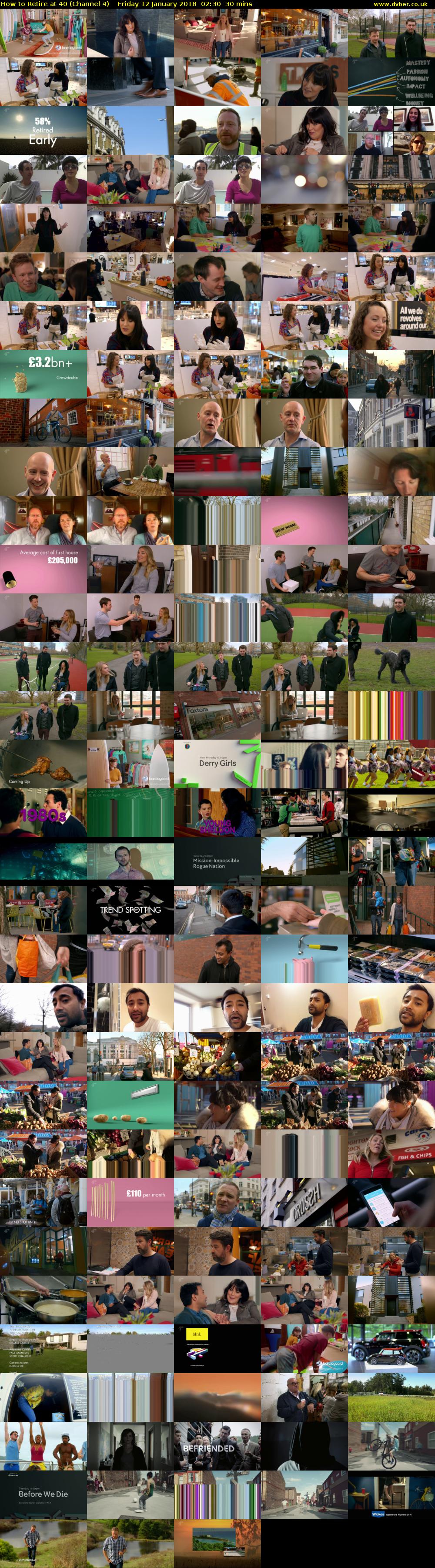 How to Retire at 40 (Channel 4) Friday 12 January 2018 02:30 - 03:00
