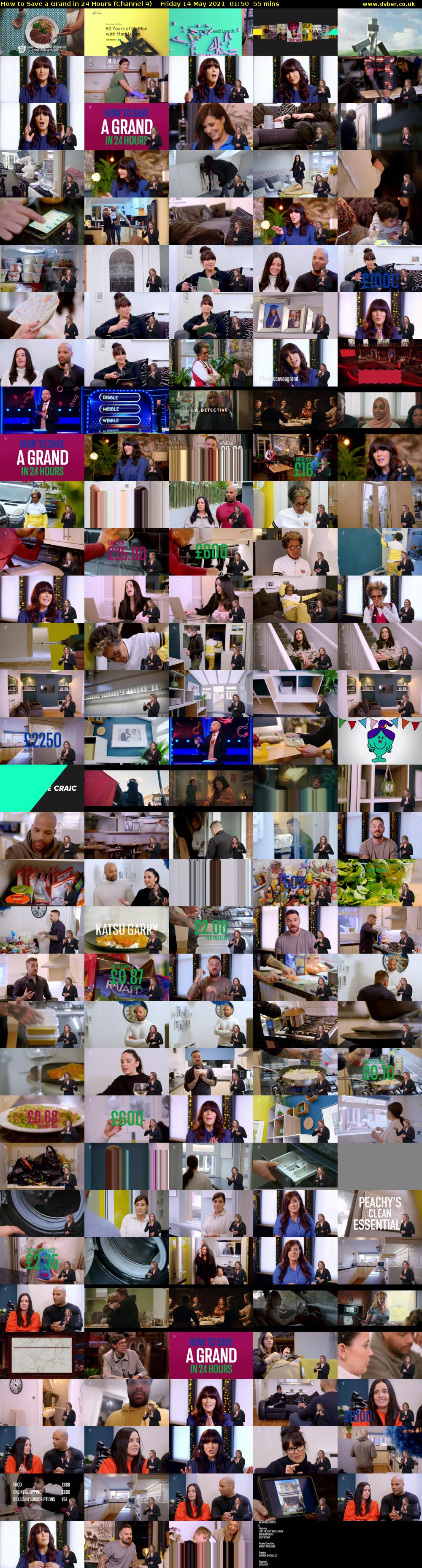 How to Save a Grand in 24 Hours (Channel 4) Friday 14 May 2021 01:50 - 02:45