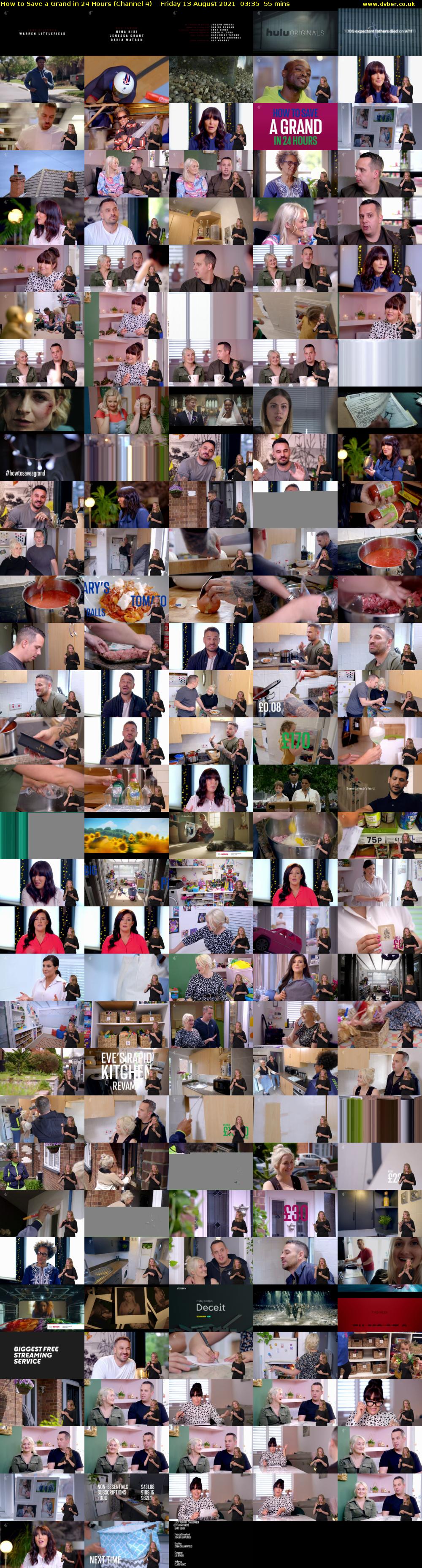 How to Save a Grand in 24 Hours (Channel 4) Friday 13 August 2021 03:35 - 04:30