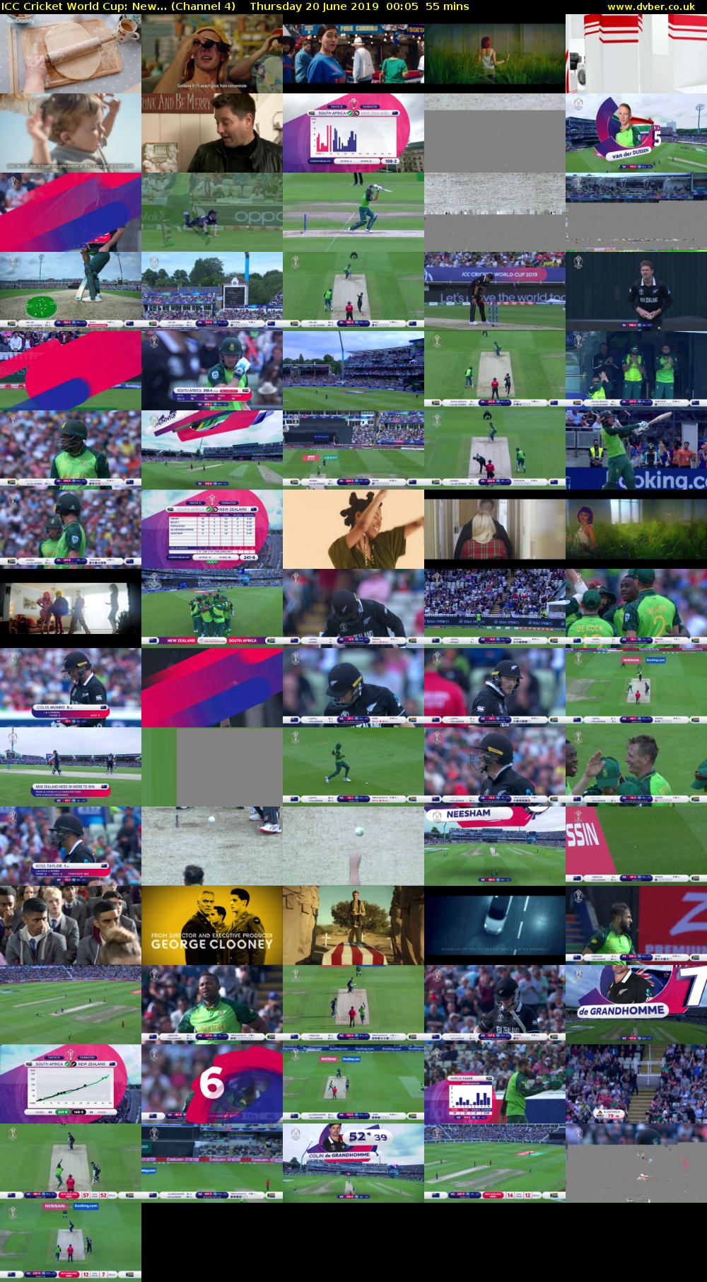 ICC Cricket World Cup: New... (Channel 4) Thursday 20 June 2019 00:05 - 01:00