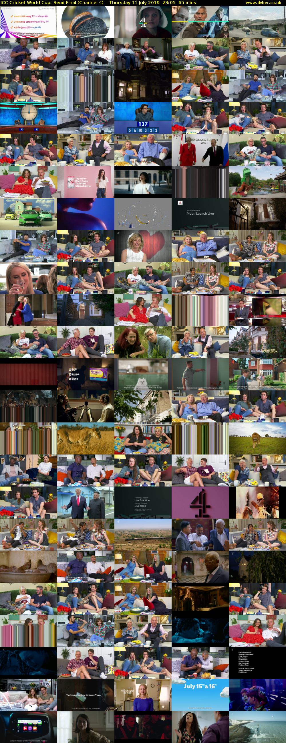 ICC Cricket World Cup: Semi Final (Channel 4) Thursday 11 July 2019 23:05 - 00:10
