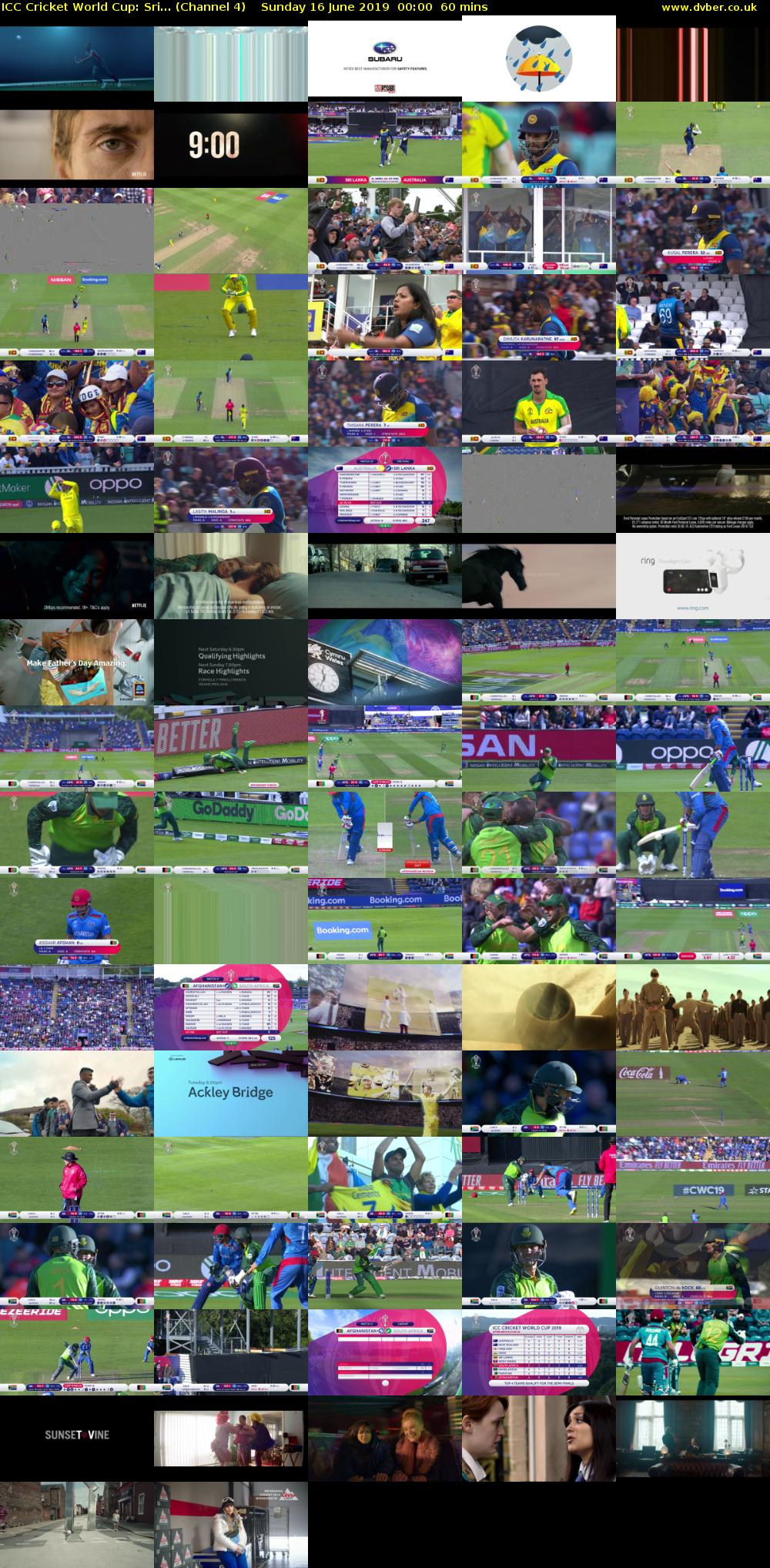 ICC Cricket World Cup: Sri... (Channel 4) Sunday 16 June 2019 00:00 - 01:00