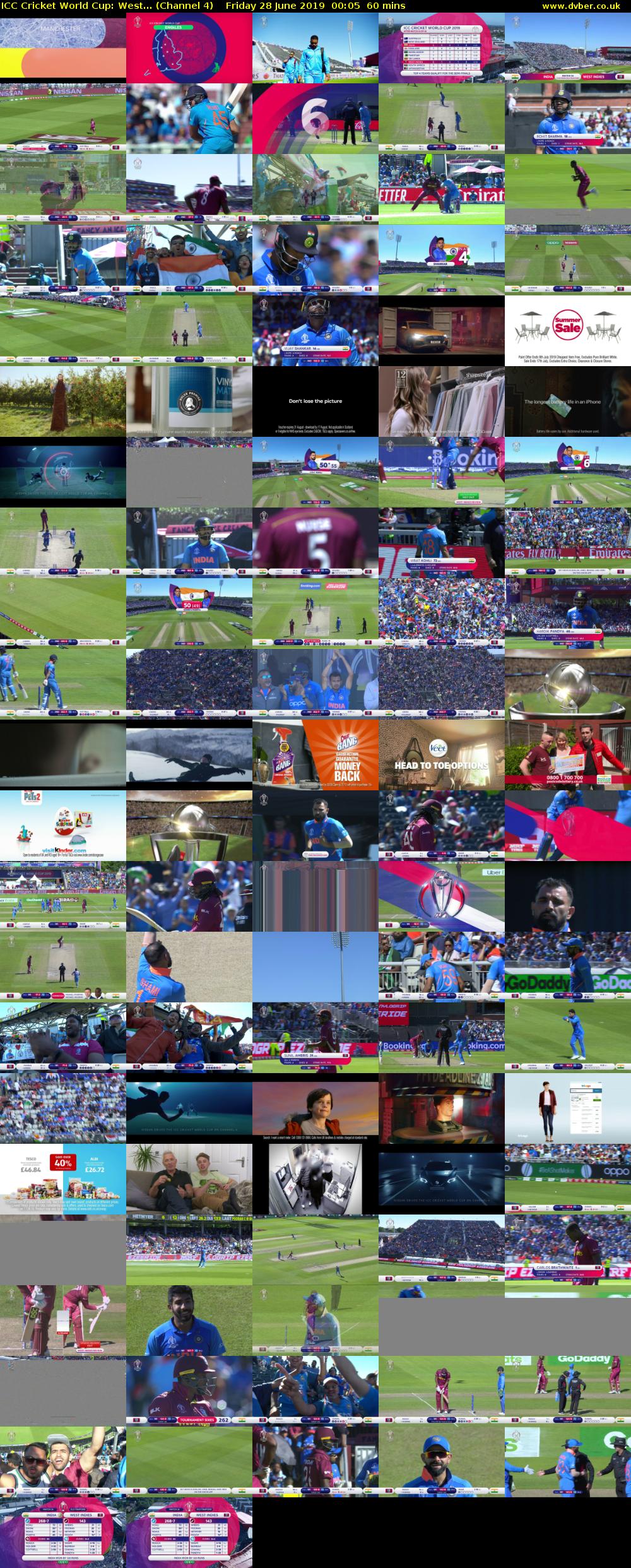 ICC Cricket World Cup: West... (Channel 4) Friday 28 June 2019 00:05 - 01:05