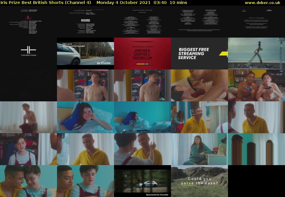 Iris Prize Best British Shorts (Channel 4) Monday 4 October 2021 03:40 - 03:50