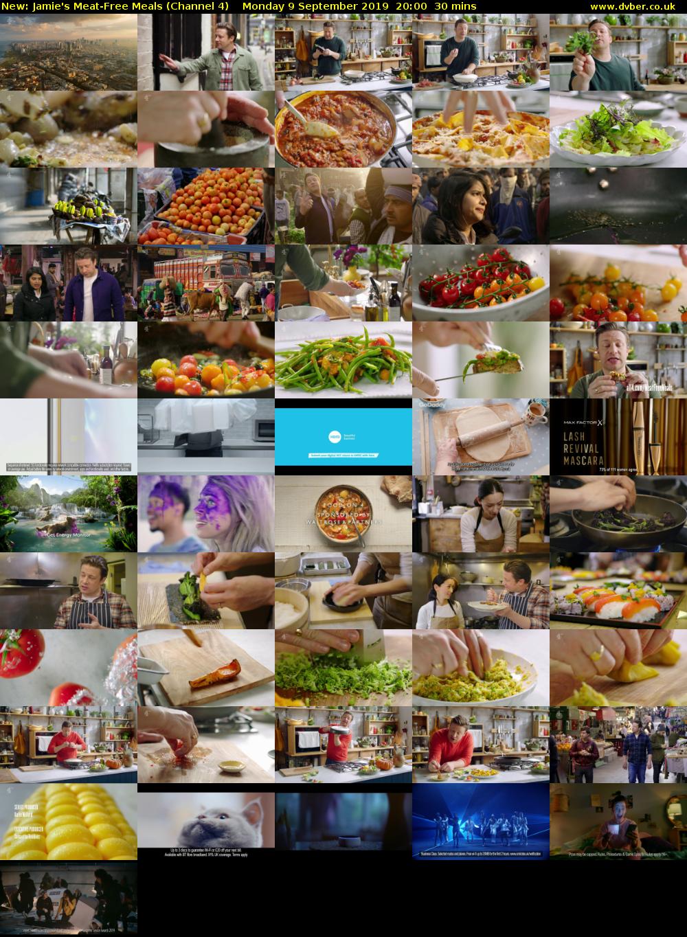 Jamie's Meat-Free Meals (Channel 4) Monday 9 September 2019 20:00 - 20:30
