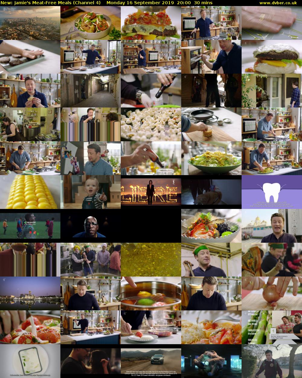 Jamie's Meat-Free Meals (Channel 4) Monday 16 September 2019 20:00 - 20:30