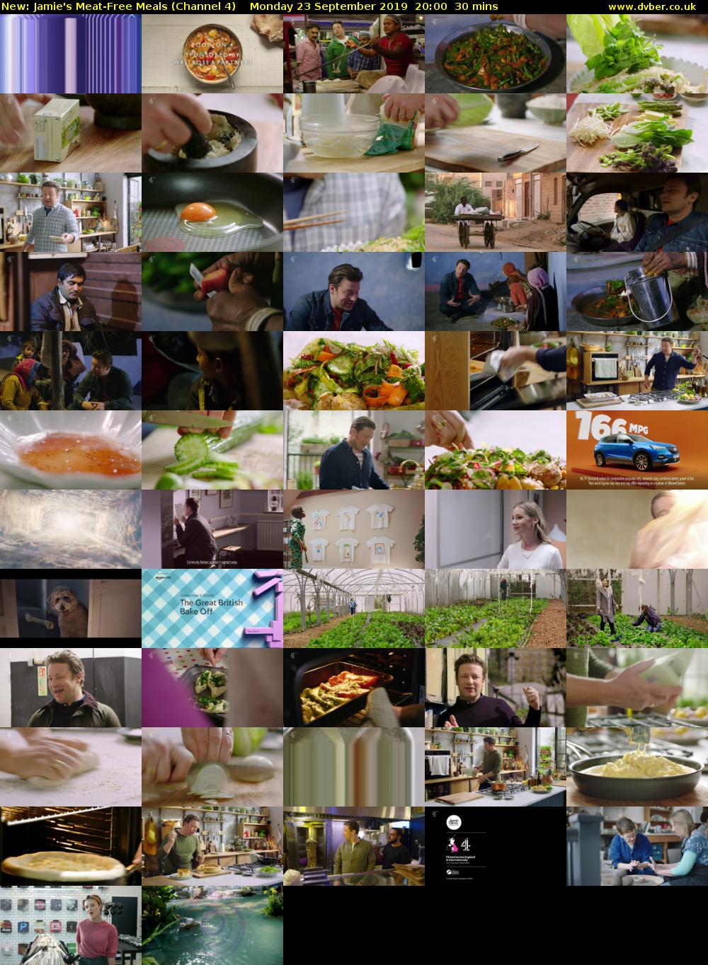 Jamie's Meat-Free Meals (Channel 4) Monday 23 September 2019 20:00 - 20:30