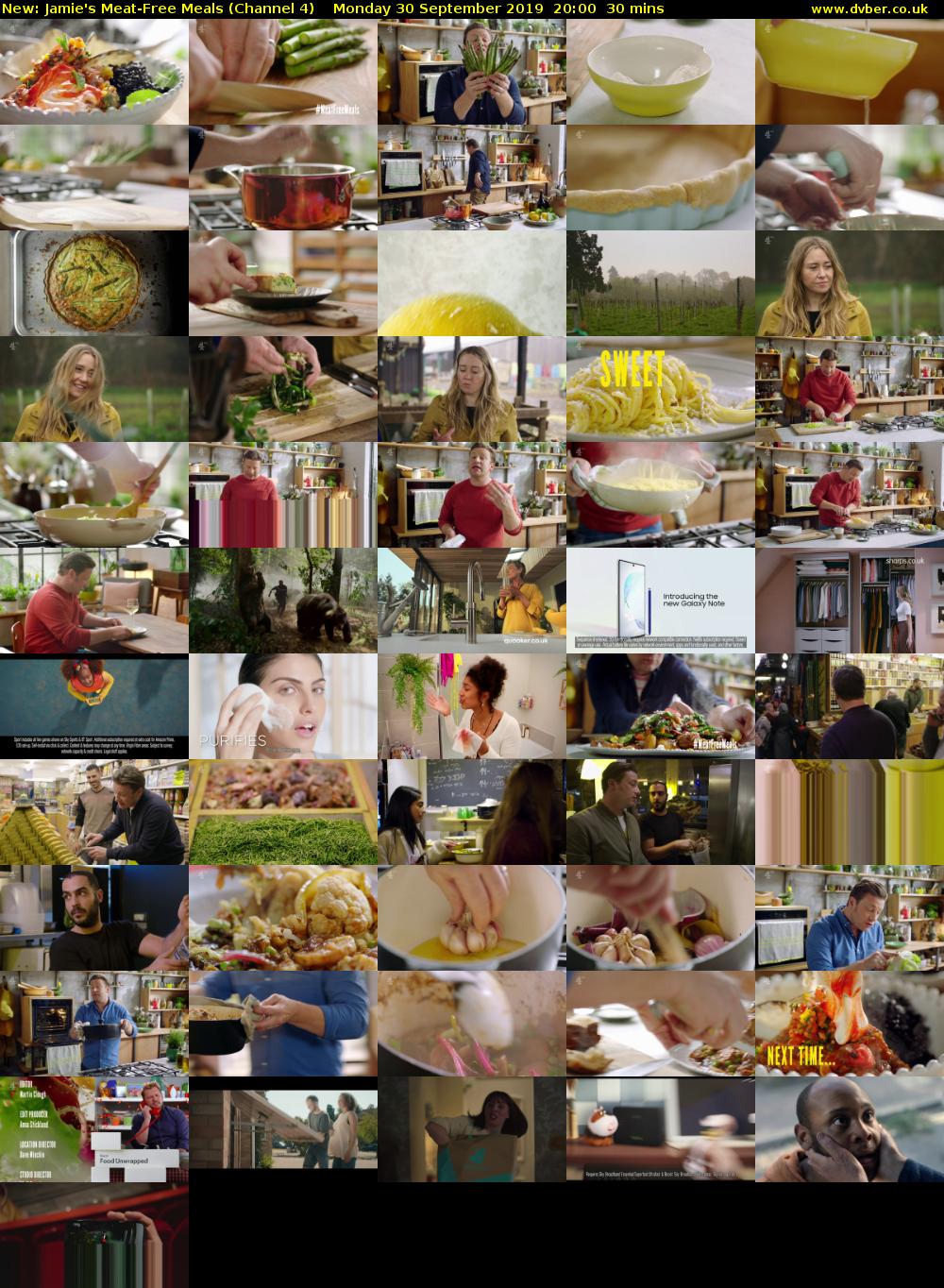 Jamie's Meat-Free Meals (Channel 4) Monday 30 September 2019 20:00 - 20:30