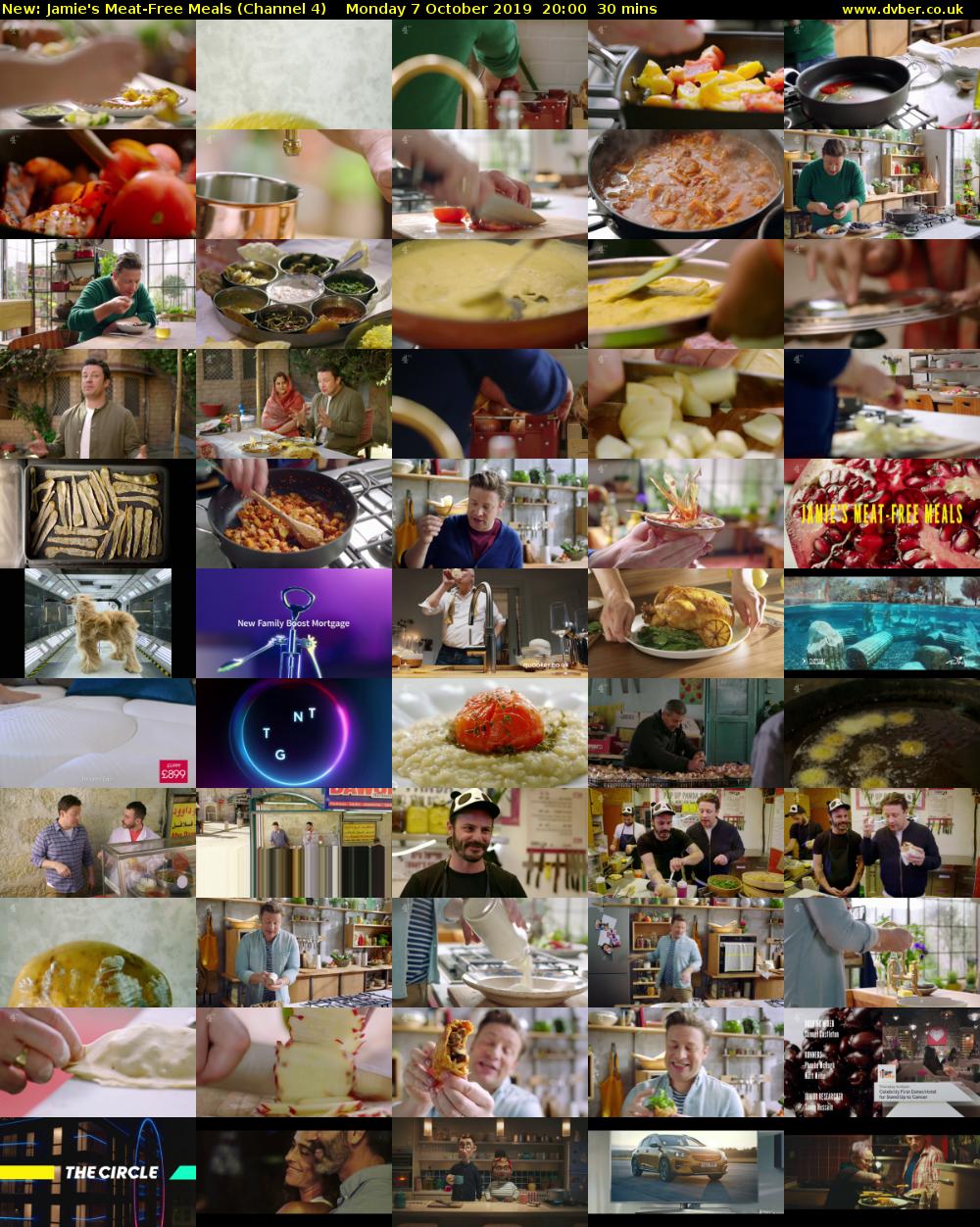 Jamie's Meat-Free Meals (Channel 4) Monday 7 October 2019 20:00 - 20:30