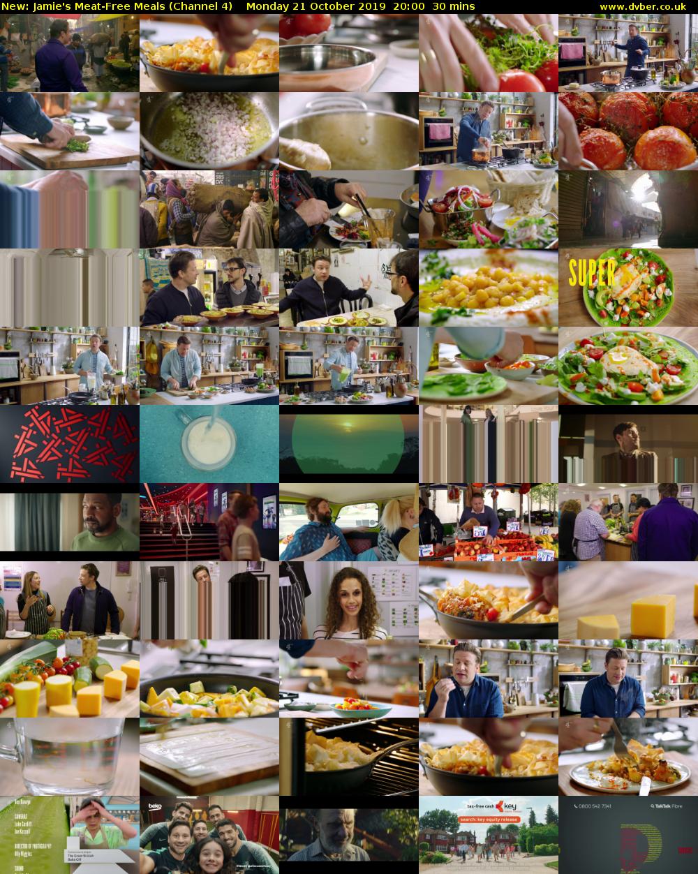 Jamie's Meat-Free Meals (Channel 4) Monday 21 October 2019 20:00 - 20:30