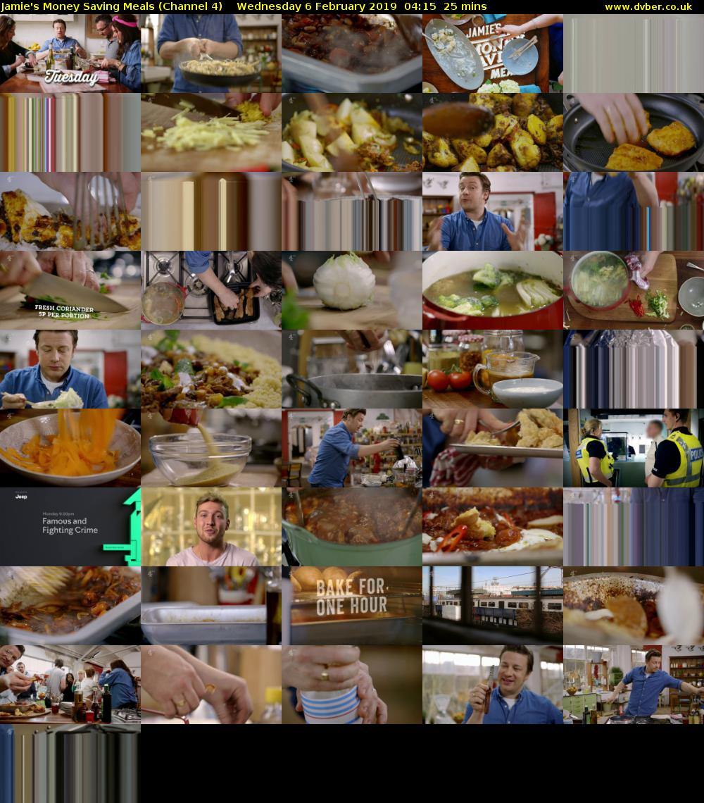 Jamie's Money Saving Meals (Channel 4) Wednesday 6 February 2019 04:15 - 04:40