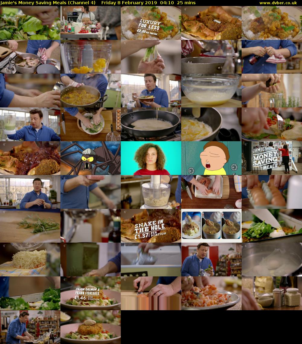Jamie's Money Saving Meals (Channel 4) Friday 8 February 2019 04:10 - 04:35