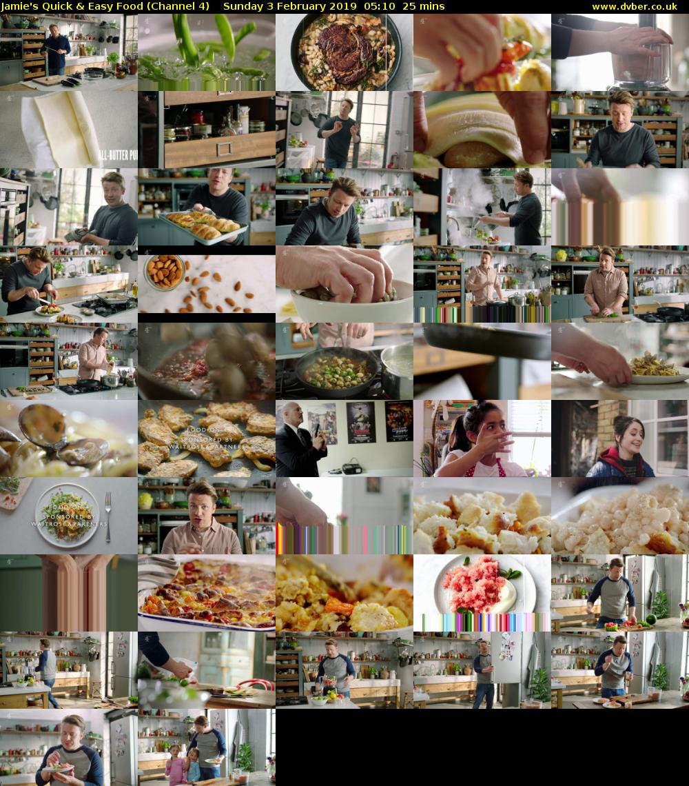 Jamie's Quick & Easy Food (Channel 4) Sunday 3 February 2019 05:10 - 05:35