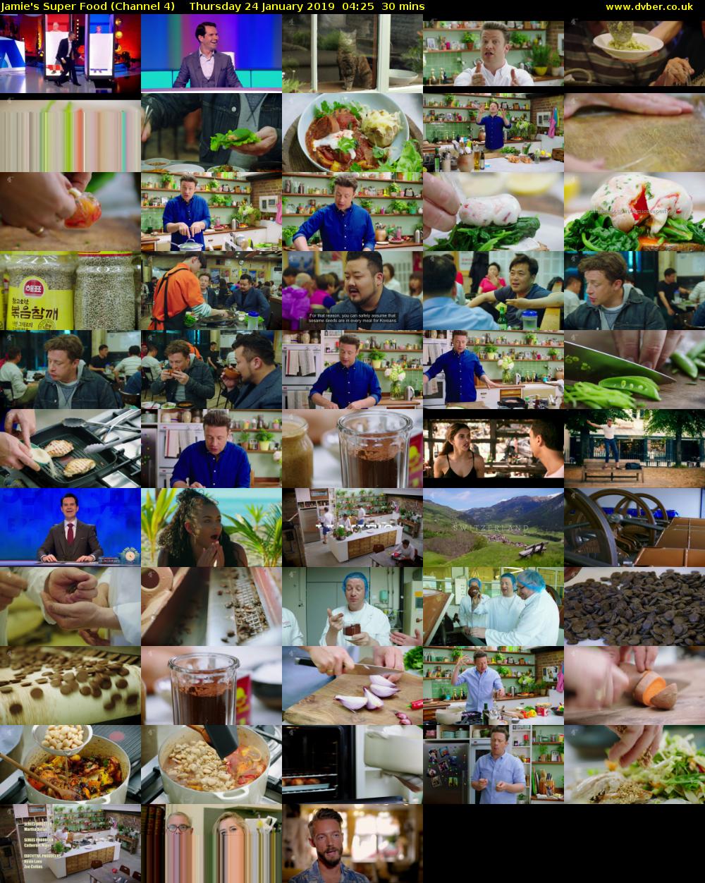 Jamie's Super Food (Channel 4) Thursday 24 January 2019 04:25 - 04:55