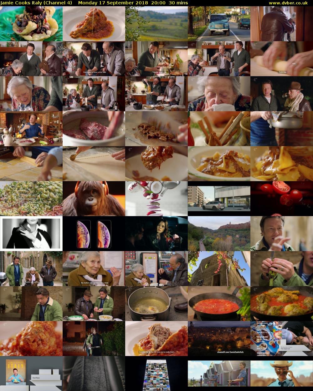 Jamie Cooks Italy (Channel 4) Monday 17 September 2018 20:00 - 20:30