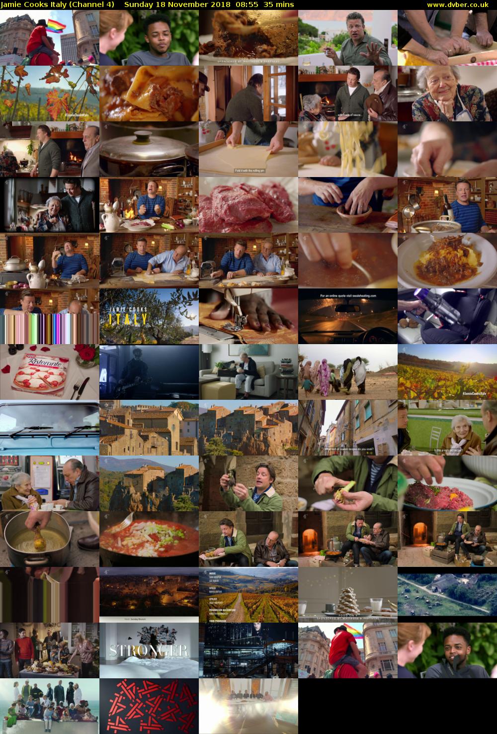 Jamie Cooks Italy (Channel 4) Sunday 18 November 2018 08:55 - 09:30