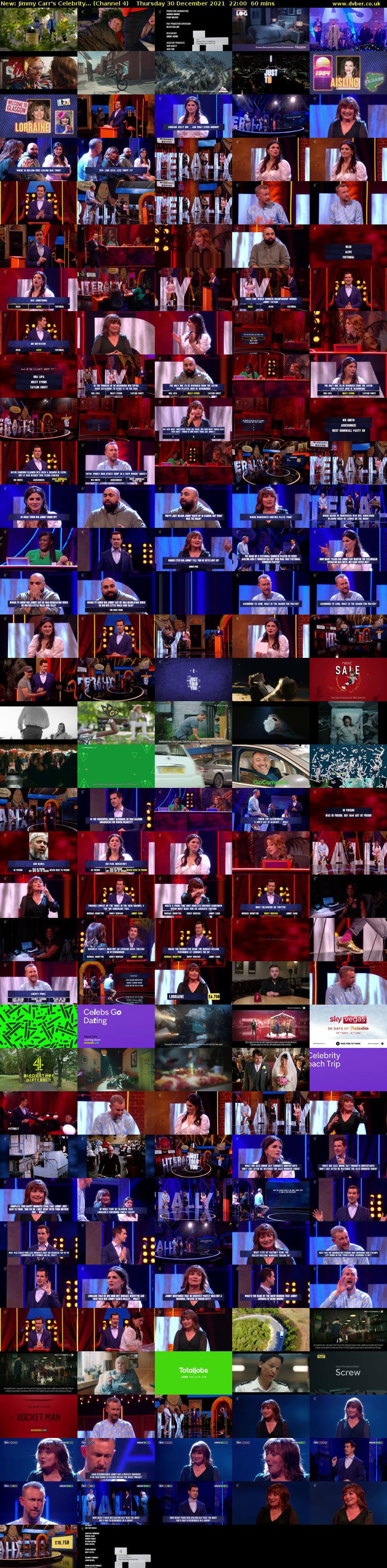Jimmy Carr's Celebrity... (Channel 4) Thursday 30 December 2021 22:00 - 23:00