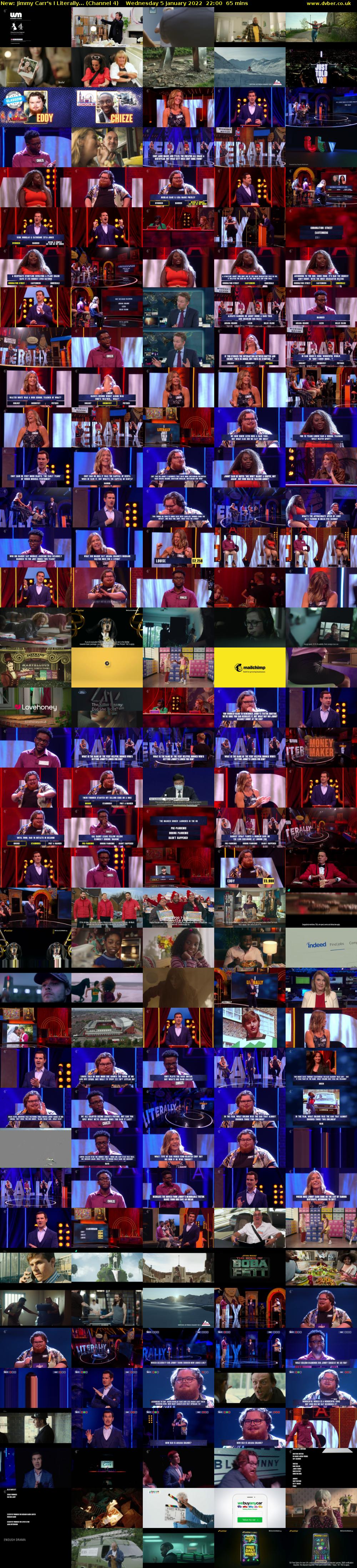 Jimmy Carr's I Literally... (Channel 4) Wednesday 5 January 2022 22:00 - 23:05